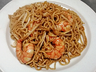 Fried noodles with king prawn