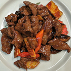 Beef with mushroom and bamboo